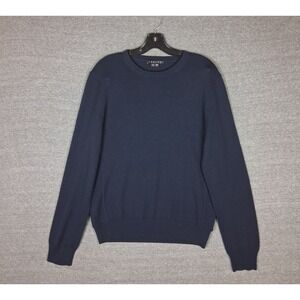 Theory Mens Sweater Large Black 100% Wool Knit Pullover Lightweight Casual Soft